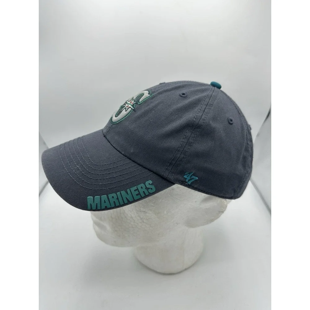 Seattle Mariners '47 Brand Hat Navy Teal Strapback Spellout OSFA MLB